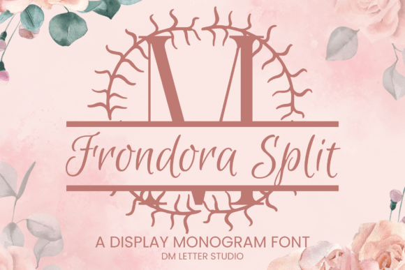 Frondora Split Monogram Font for Elegant Branding