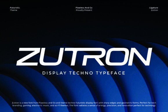 Zutron Font: A Futuristic Display Typeface for Editorial Design